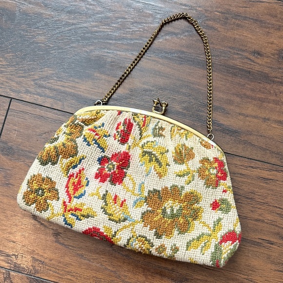 Handbags - Vintage Needlepoint Hinged Purse
